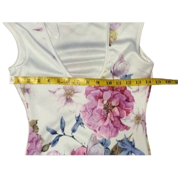 A’GACI Colorful FLORAL Sleeveless Dress Size Small - Picture 6 of 10